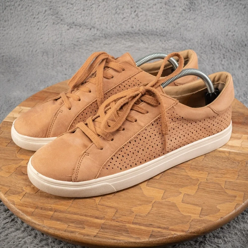 Lucky Brand Laurina Brown Cream Leather Fashion Sneakers Women's Shoes Size 11 M